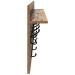 vidaXL Porte-manteau mural avec étagère Bois ancien Bois d'ingénierie