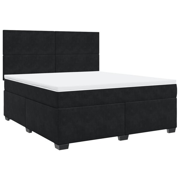 vidaXL Sommier à lattes de lit avec matelas Noir 180x200 cm Velours