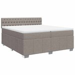 vidaXL Sommier à lattes de lit avec matelas Taupe 200x200 cm Tissu