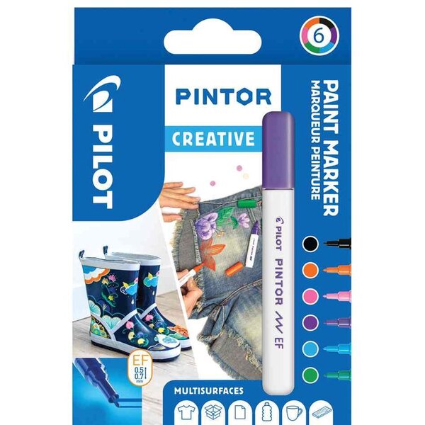 Marqueur à pigment PINTOR  extrafin set de 6 'CREATIVE PILOT