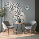 8 Panneaux muraux 30x26 hexagone gris bois