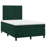 vidaXL Sommier à lattes de lit avec matelas LED vert foncé 120x190 cm