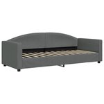 vidaXL Lit de jour avec gigogne et tiroirs gris foncé 80x200 cm tissu