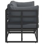 vidaXL Mobilier de jardin avec coussin avec oreiller Noir Aluminium