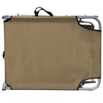 vidaXL Chaise longue pliable avec auvent Acier Taupe