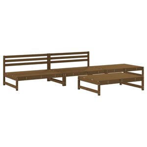 vidaXL Salon de jardin 4 Pièces marron miel bois de pin massif
