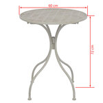 vidaXL Mobilier de bistro 3 Pièces Acier Gris