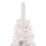 Vidaxl arbre de noël mince avec led et boules blanc 120 cm