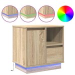vidaXL Cabinet de chevet avec tiroir Chêne sonoma 50 x 34.5 x 50 cm.
