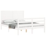vidaXL Cadre de lit sans matelas blanc 140x200 cm bois massif