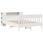 vidaXL Lit bibliothèque sans matelas blanc 135x190 cm bois pin massif