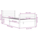 vidaXL Cadre de lit sans matelas blanc bois massif 90x200 cm