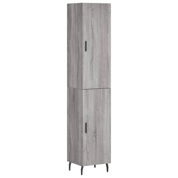 vidaXL Buffet haut Sonoma gris 34 5x34x180 cm Bois d'ingénierie