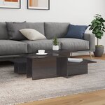 vidaXL Tables basses 2 Pièces gris brillant bois d'ingénierie