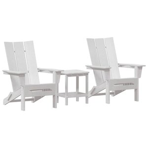 vidaXL Chaise de jardin 3 Pièces Blanc 80.5 x 74.5 x 92 cm Polyéthylène