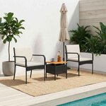 vidaXL Ensemble de jardin Noir polyrotin