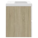 Vidaxl armoire d'évier et lavabo intégré blanc/chêne sonoma aggloméré