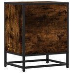 vidaXL Tables de chevet 2 Pièces chêne fumé bois d'ingénierie et métal