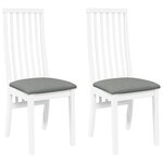 vidaXL Chaises à manger coussins 2 Pièces blanc bois massif caoutchouc