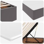 vidaXL Lit avec rangement et matelas avec matelas Gris 180 x 200 cm