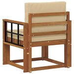 vidaXL Canapé d’extérieur Bois d'acacia massif et polyester Naturel