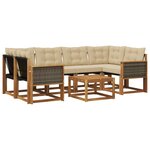 vidaXL Ensemble de canapés d'extérieur 7 pc Naturel et Beige