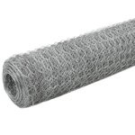 vidaXL Grillage pour volière Acier galvanisé 25x1 5 m Argenté