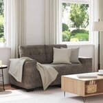 vidaXL Canapé deux places avec coussin Gris foncé Faux cuir
