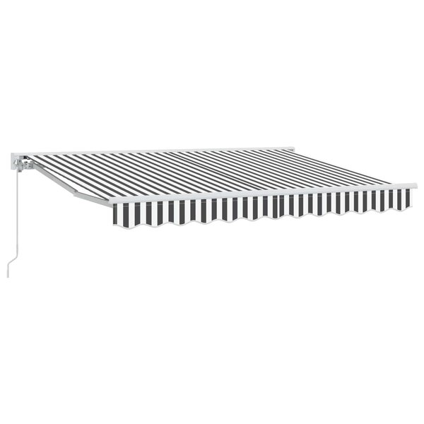 vidaXL Auvent rétractable manuel Anthracite et blanc 3 5 x 2 5 m