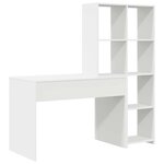 vidaXL Bureau avec étagère Blanc 138.5 x 55 x 143 cm Bois d'ingénierie