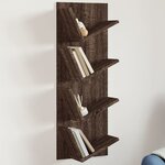 vidaXL Bibliothèque murale 4 niveaux chêne marron 33x16x90 cm