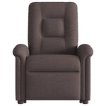 vidaXL Fauteuil inclinable de massage Marron foncé Tissu