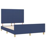 vidaXL Cadre de lit avec tête de lit Bleu 140 x 200 cm Tissu