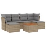 vidaXL Salon de jardin avec coussins 7Pièces mélange beige résine tressée