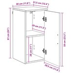 vidaXL Cabinet de salle de bain Gris béton 30 x 31 5 x 61 cm
