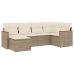vidaXL Salon de jardin avec coussins 6 Pièces beige résine tressée