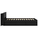 vidaXL Cadre de lit avec rangement Noir 90 x 190 cm Bois d'ingénierie