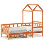 vidaXL Lit de jour avec toit cire marron 90x190 cm bois massif de pin