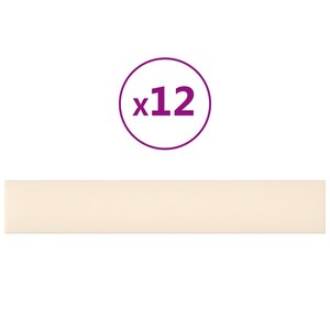 vidaXL Panneaux muraux 12 Pièces Crème 90x15 cm Velours 1 62 m²