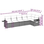 vidaXL Salon de jardin avec coussins 6 Pièces marron résine tressée