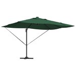 vidaXL Parasol déporté Roma avec LEDs Vert 352x251x265 cm en aluminium