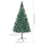 vidaXL Sapin de Noël artificiel pré-éclairé et pommes de pin 210 cm