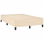 vidaXL Sommier à lattes de lit matelas et LED crème 120x190 cm tissu