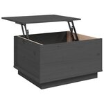 vidaXL Table basse Gris 60x50x35 cm Bois massif de pin