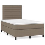 vidaXL Sommier à lattes de lit matelas et LED taupe 120x190 cm tissu