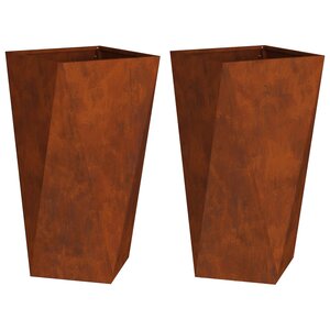 vidaXL Jardinière 2 Pièces Rouillé 40 x 40 x 75 cm
