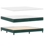 vidaXL Lit à ressorts avec matelas Vert foncé 200 x 200 cm Velours