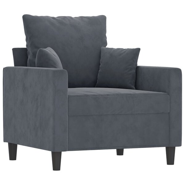 vidaXL Fauteuil Gris foncé 60 cm Velours