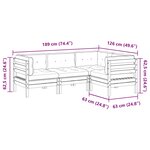vidaXL Salon de jardin 4 Pièces avec coussins cire marron bois pin massif