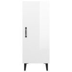 vidaXL Buffet Blanc brillant 34 5x34x90 cm Bois d'ingénierie